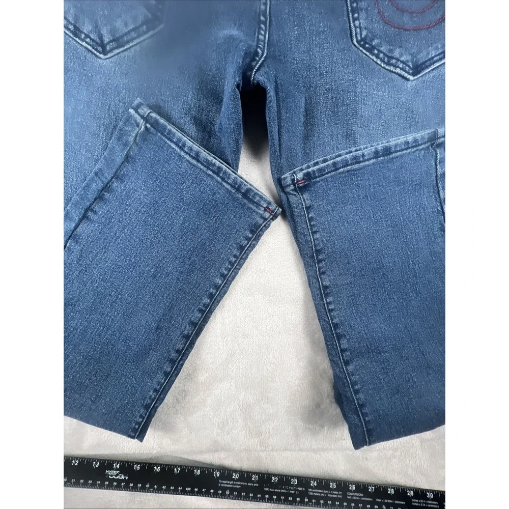 True Religion‎ World Tour Jean Men 42x32 Geno Big Flap Relaxed  Denim Red  Stich